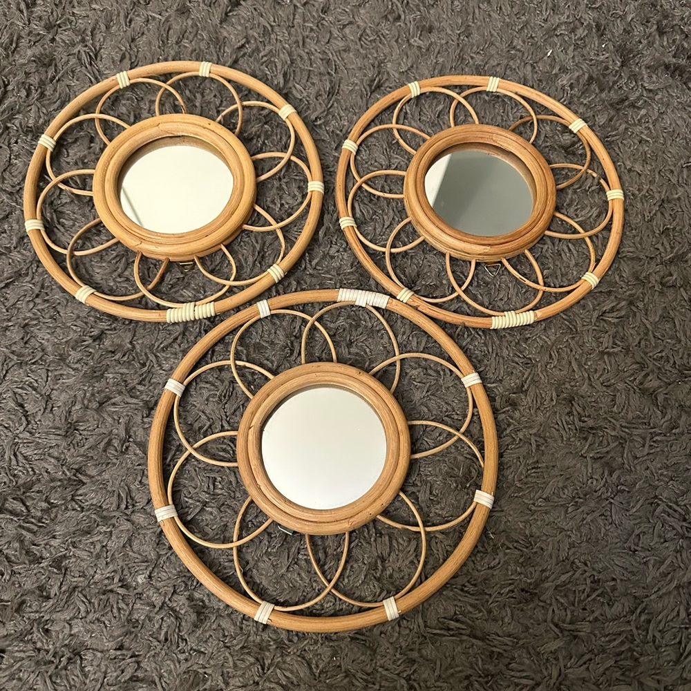 Rattan Mirrors - Set of Three